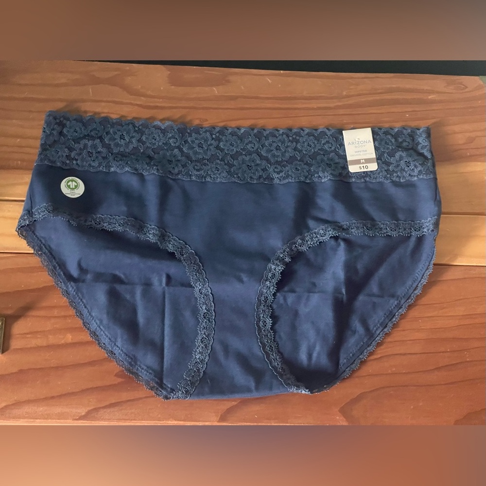 2 Two Arizona Body Lace Trim Blue Panties Lingerie Medium